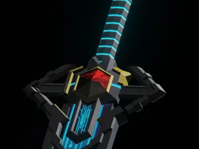 3in1 Sci-Fi Mecha Energy weapon GameReady 3D Model Low-poly 3D model