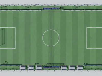 Football Soccer Stadium Field 3D Model Pack