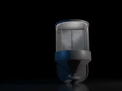 Sci Fi Round Elevator model Low-poly 3D model