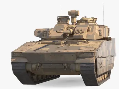  Dirty Armored Tank Vehicle Sand Camouflage 