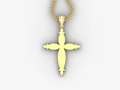 Light Gold 18K Cross Pendant 1CP062 3D print model