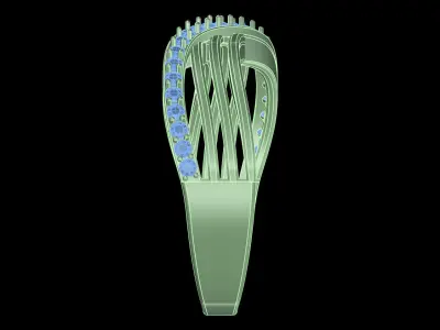 Yellow gold diamodnd rings-PR-449-DIA 3D print model
