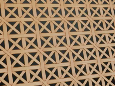 Bamboo Open Lattice Hexagonal Weave PBR Texture