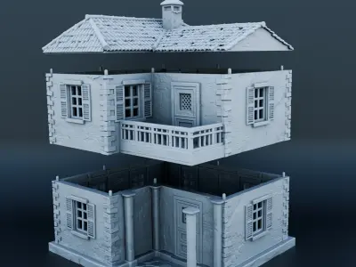 Medieval house 3D print model