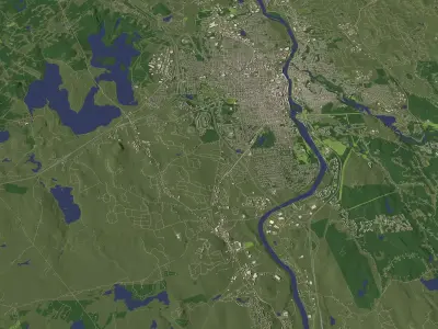 Manchester New Hampshire USA in 20 km x 20 km - city and urban 3D model