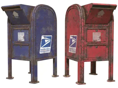 Mail Box 2 Low-poly 3D model