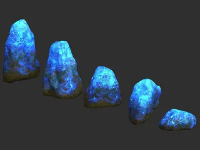 Rock Set 03 - Magic Low-poly 3D model