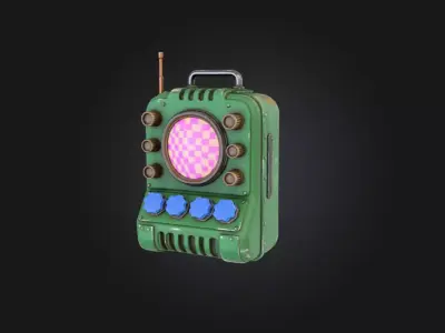 Retro Signal Synthesizer Device Low-poly 3D model