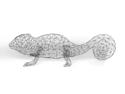 Chameleon Wireframe Low-poly 3D model