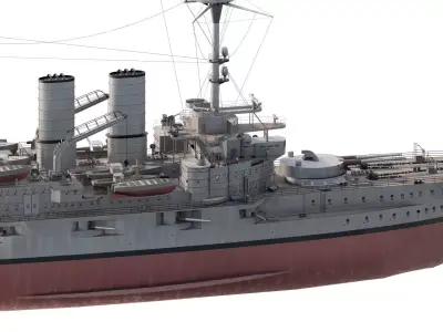 IMPERIAL GERMAN NAVY WW1 BATTLESHIP 1900S 3D model