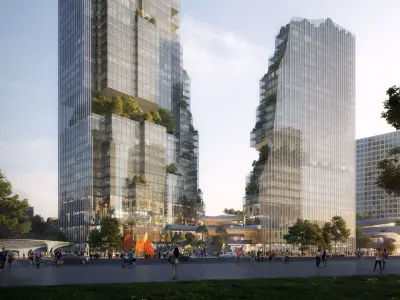 Futuristic Retail Complex With Organic Curved Forms 3D model