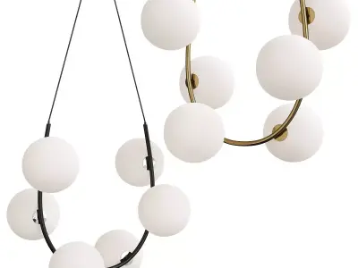 Marcan 6 Ball Chandelier Black Low-poly 3D model