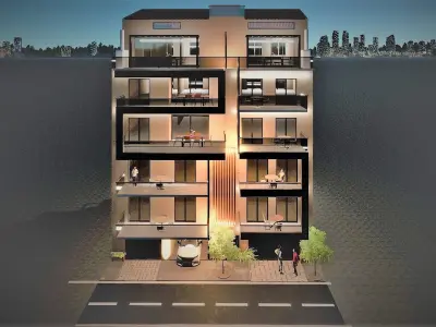 6-storey building with 2 maisonettes Free 3D model