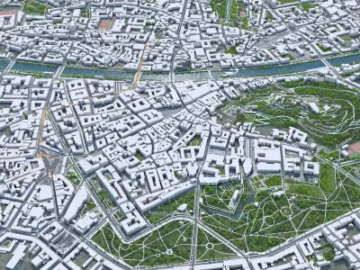 Graz Downtown Austria Low-poly 3D model