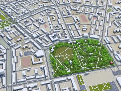 Tolyatti Russia 60km Low-poly 3D model