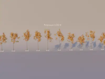 game ready autumn forest tree pack 32 models Free low-poly 3D model