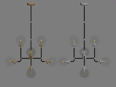 RH Bistro Globe Clear Glass 8-Light 3D model