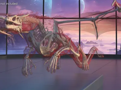  Flying Pose Dragon Skeleton in Transparent Shell 