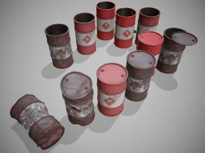 Berrels red set Low-poly 3D model