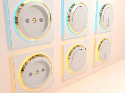 Light Switches and Power Outlets  white Low-poly 3D model