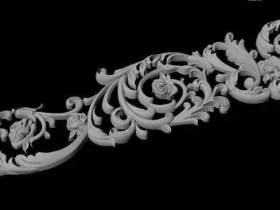 Central decor ornament for furniture 3D model