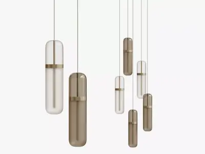 Pill Opal Smoked Cluster Pendant 3D model