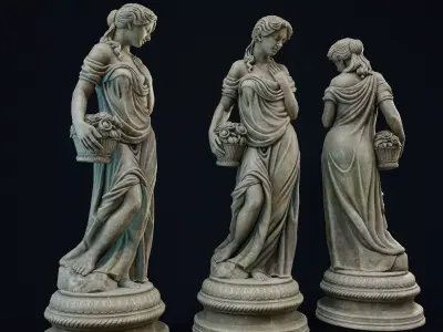 Garden Statue 5 PBR Low-poly 3D model