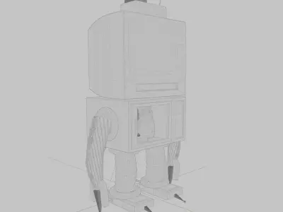 Home appliances robot Low-poly 3D model