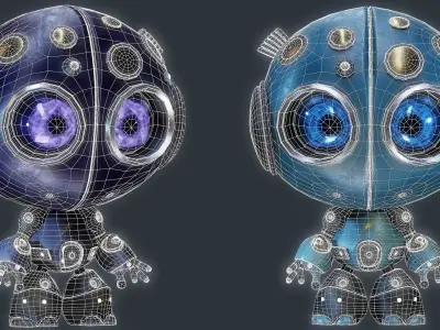 AI Robot Low-poly 3D model