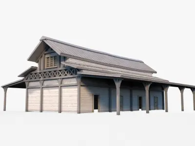 barn 02 Low-poly 3D model
