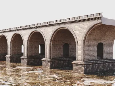 Vintage Bridge Low-poly 3D model