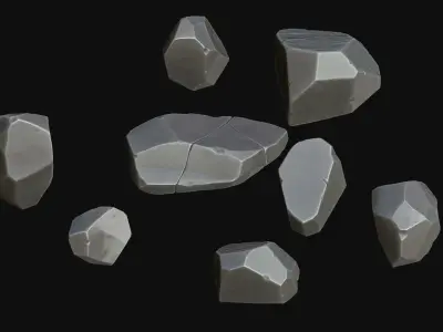 stylized rock 3D model