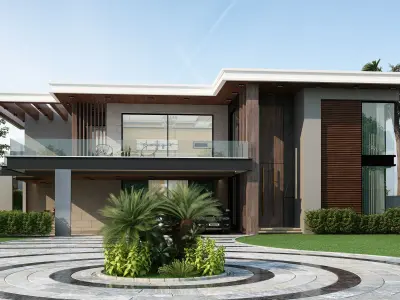 Modern Casa Exterior Scene 3D Model download 3D model