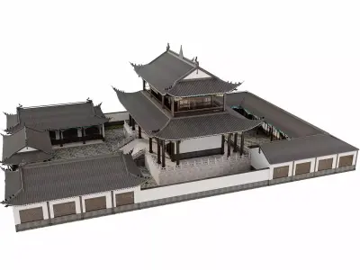 Historic Temple Courtyard 3D model