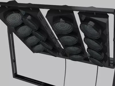 Studio-Light light stand with four lights 3D model