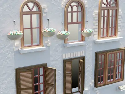 Windows 6pcs pack Low-poly 3D model