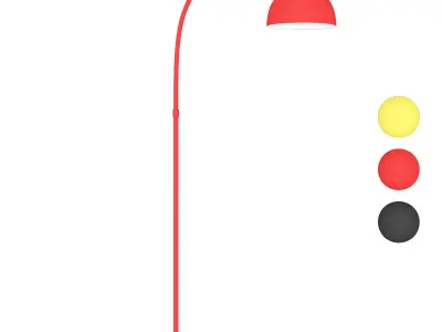 Domed Living Room Floor Lamp Metal 3D model