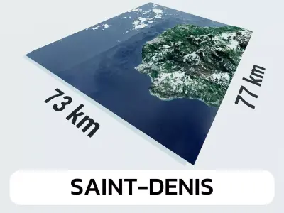 Saint-Denis Reunion City Landscape 3D Model 3D model