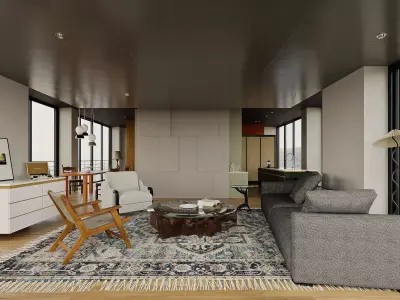       villa interior scenes 3D model