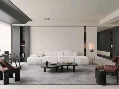 Modern minimalist living room 3D model