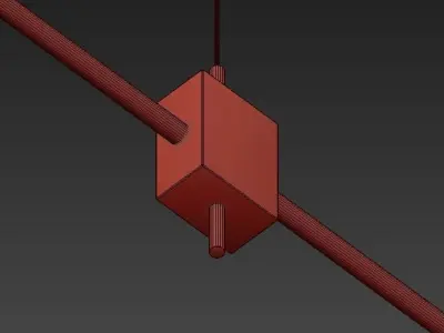 Replica light fixture with five lights hanging from it 3D model