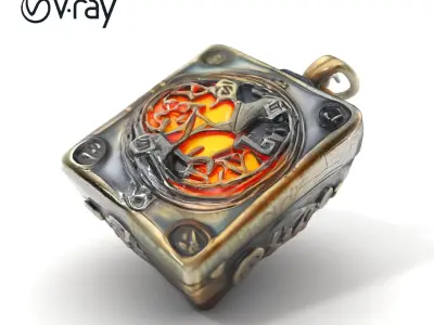 Cursed Amulet Glowing Runes D model pack Low-poly 3D model