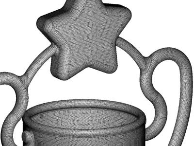 Transparent Star Championship Trophy 3D model