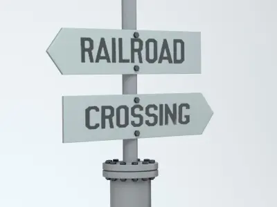 Railway Barrier 3D model