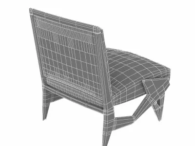 Important and Unique Ico Parisi Lounge Chair 3d model 3D model