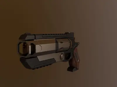 SciFi Pistol Low-poly 3D model