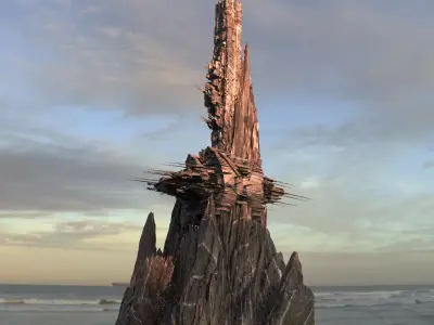 Alien Cliff Shards 4 3D model