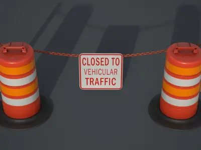 Road Barrier New Low-poly 3D model
