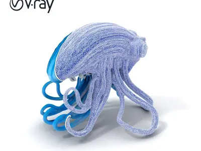 Futuristic Robotic Cephalopod Model Pack Low-poly 3D model