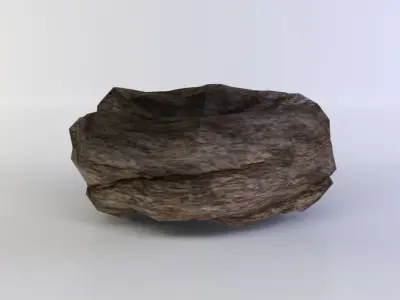 Flat rock small Low-poly 3D model